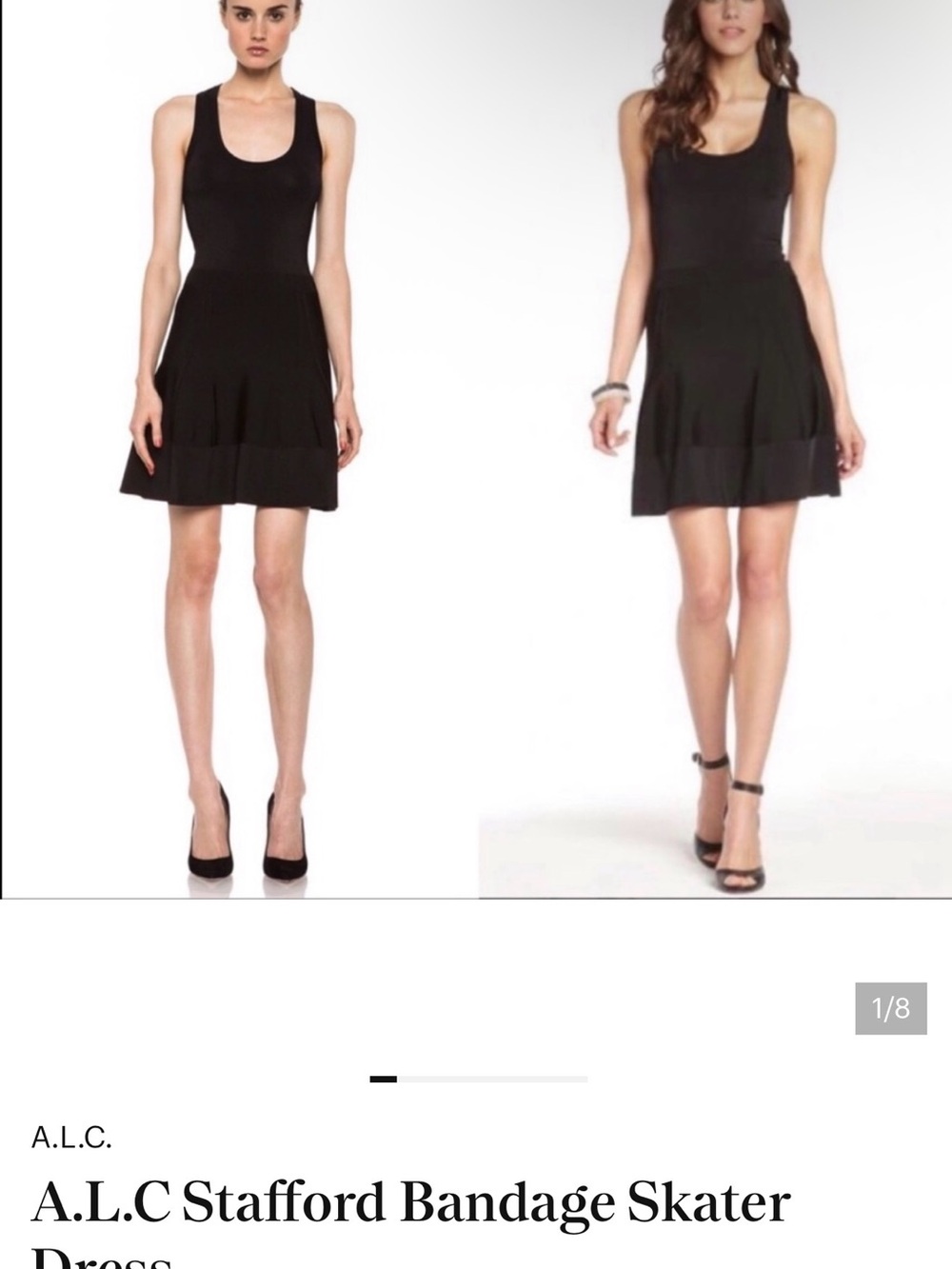 A.L.C. Black Sleeveless Bandage Skater Dress